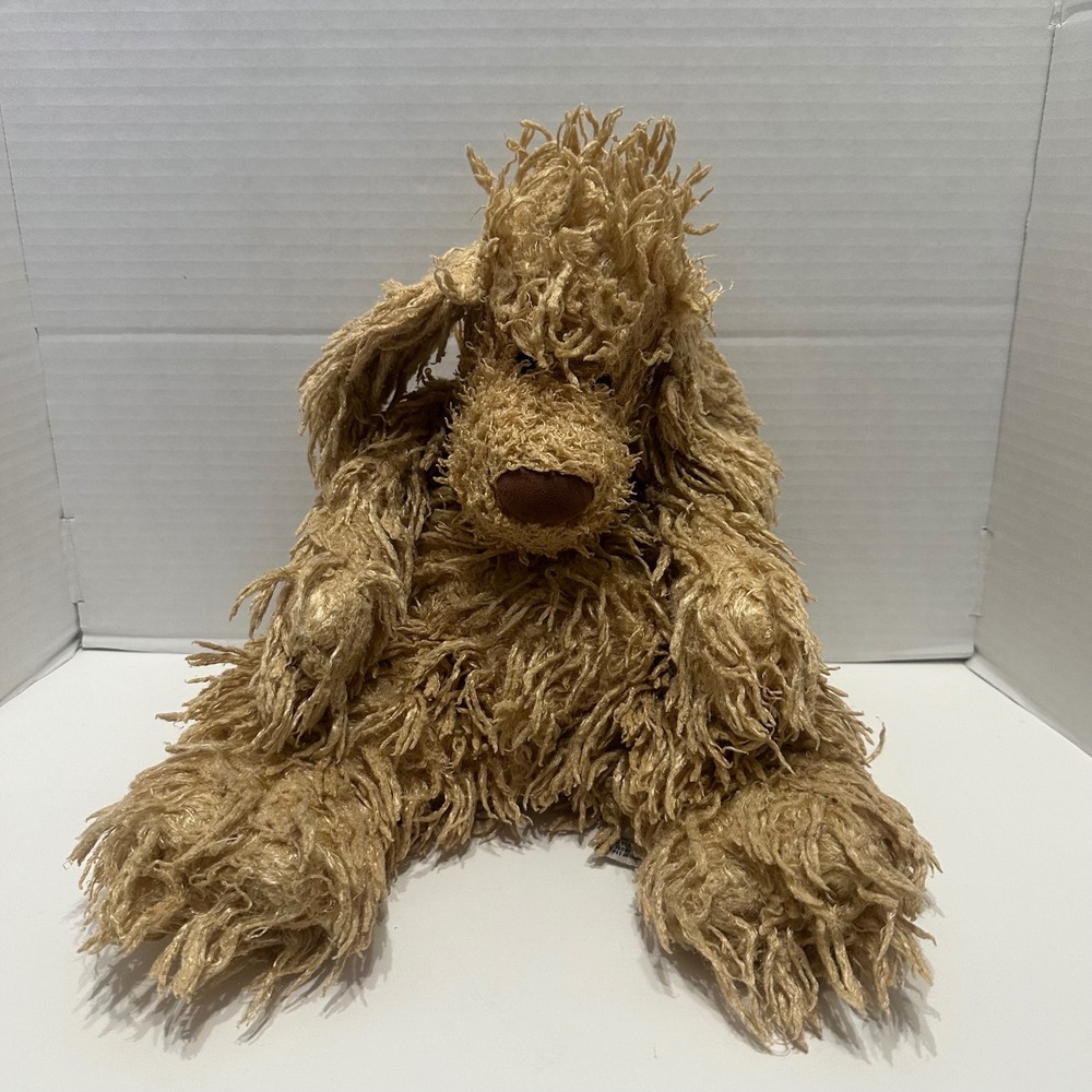 Retired Jellycat Dogadoodle Shaggy Tan Puppy Dog Plush Brown Nose